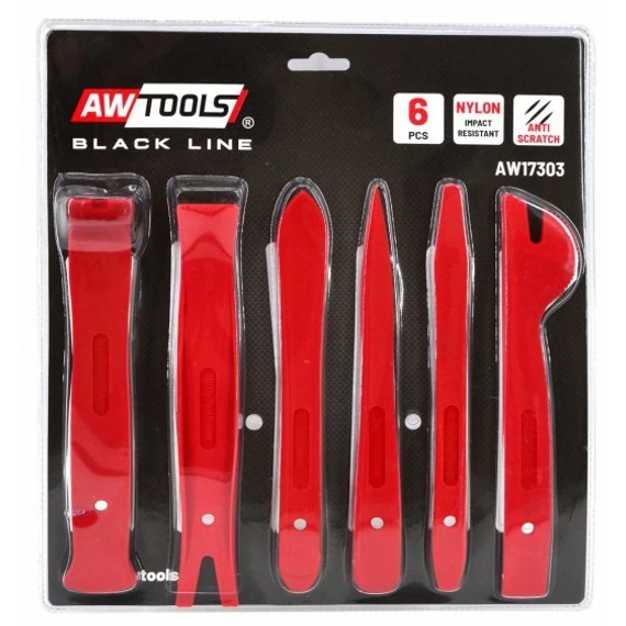 AWTools autókárpit kiszerelő készlet, nylon, 6db