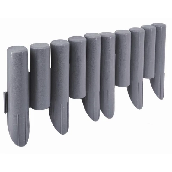 AWTools gyepszegély, műanyag, faszerű, 2.3m, szürke