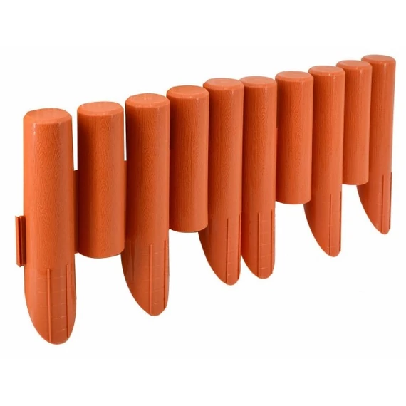 AWTools gyepszegély, műanyag, faszerű, 2.3m, terrakotta