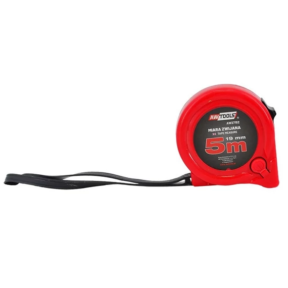 AWTools mérőszalag 2 zárgombbal, 19mm, 5m