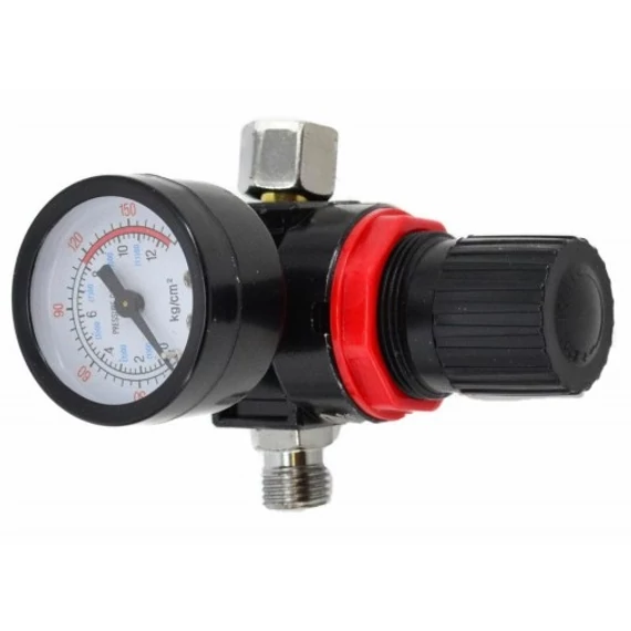 AWTools nyomáscsökkentő manométerrel, 0-12bar, 1/4&quot;