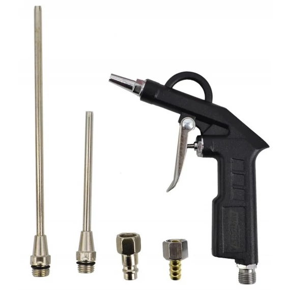 AWTools lefúvató pisztoly hosszabbító fejekkel, 2.5-22cm, 1/4&quot;