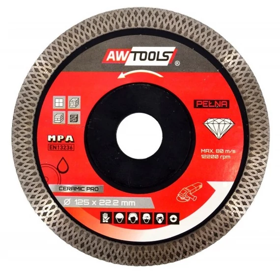 AWTools Ceramic Pro gyémánt vágókorong, folytonos, 125x22.2mm
