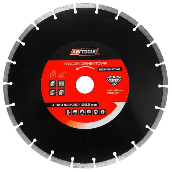 AWTools gyémánt vágókorong, szegmentált, 230x22.2mm