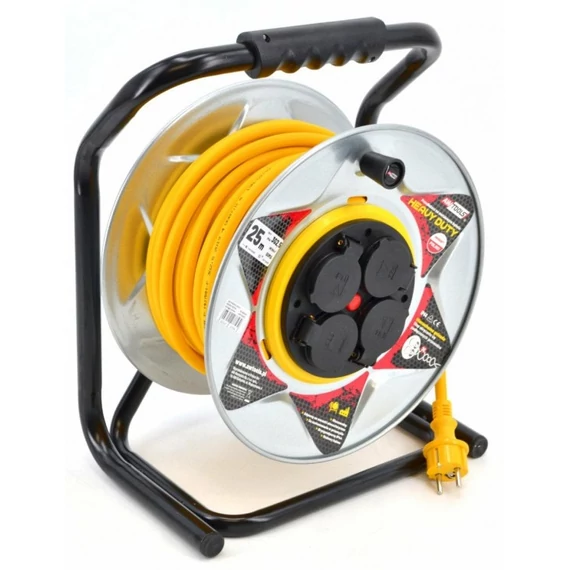 AWTools HD Line hosszabbító kábeldobbal, 230V, 3680W, 16A, 3x1.5mm, 50m, sárga