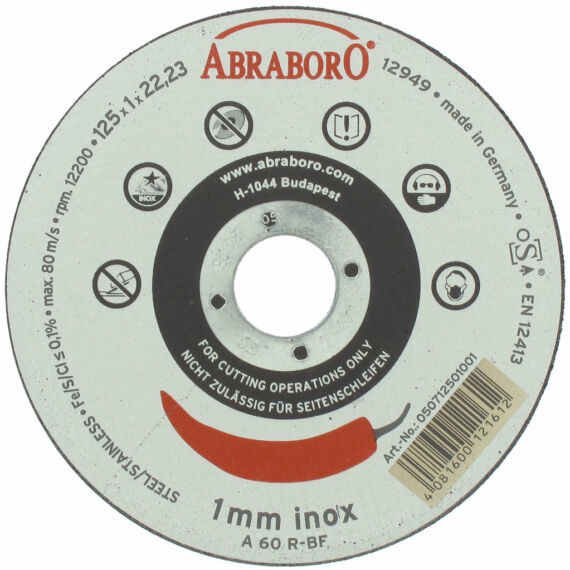 Abraboro Chili INOX fémvágó korong, 125x1.0x22mm