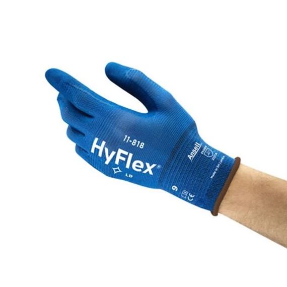 Ansell Hyflex 11-818 munkavédelmi kesztyű, kék, 6