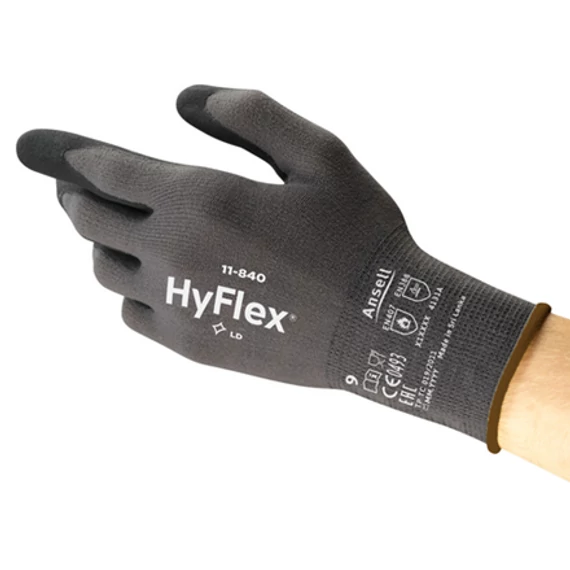 Ansell  Hyflex 11-840 munkavédelmi kesztyű, fekete, 8