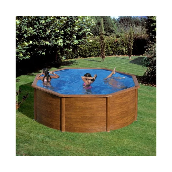 Pontaqua Wood fémfalas családi medence, 3.50x1.20m