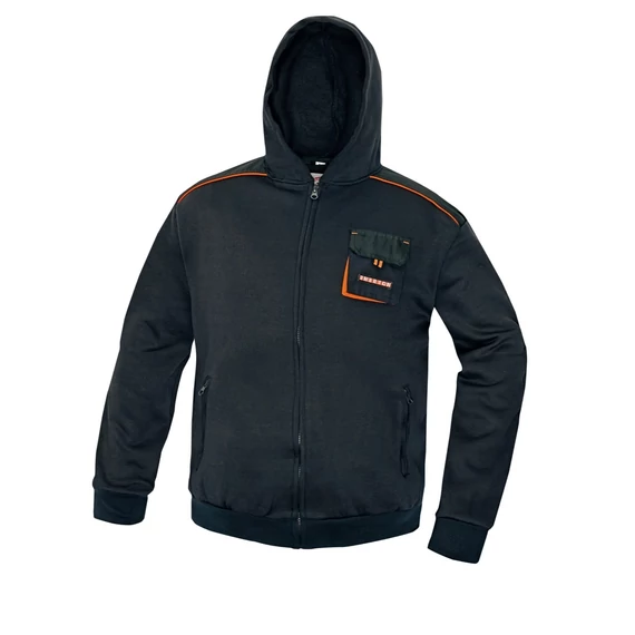 Australian Line Emerton kapucnis pulóver, poliészter, fekete, 3XL