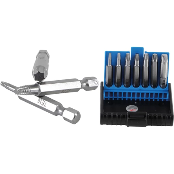 BGS-5284 Csavarkiszedő készlet, hibás T-profilhoz (Torx) T10-T40, 7 darabos