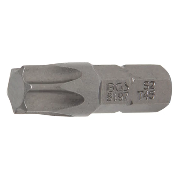 BGS-8197 Behajtófej, külső hatszögletű 6,3mm (1/4") T-profil (Torx) T45