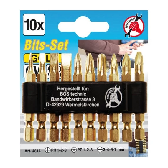 BGS-4814 Behajtófej készlet, külső hatszögletű 6,3mm (1/4&quot;) 10db