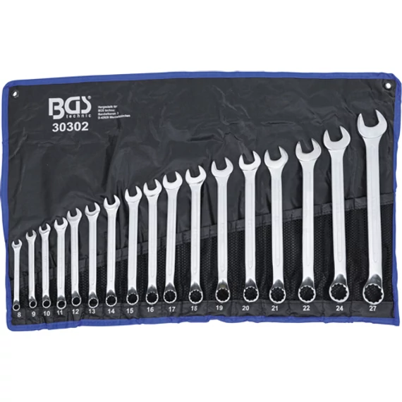 BGS-30302 Csillag-villáskulcs-készlet, hajlított 8-27mm (17 darabos)