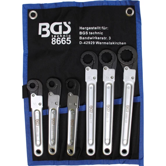 BGS-8665 Speciális racsnis kulcs készlet 10-22mm, 6 darabos