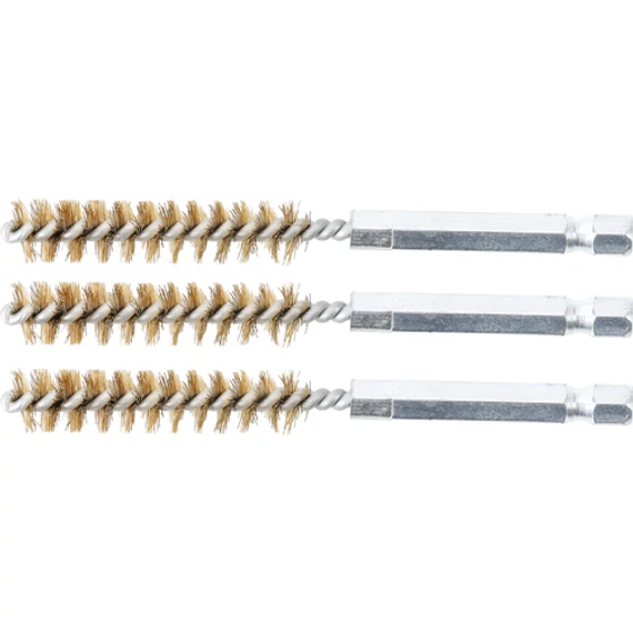 BGS-3078-10-M Sárgaréz kefe, 10mm (1/4&quot; befogás) 3 részes