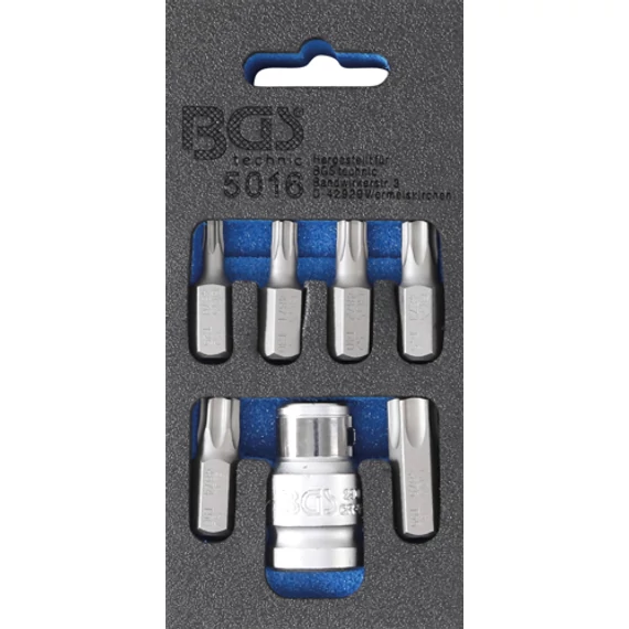 BGS-5016 Torx csavarhúzó-behajtófej készlet 10mm (3/8&quot;) 7 darabos