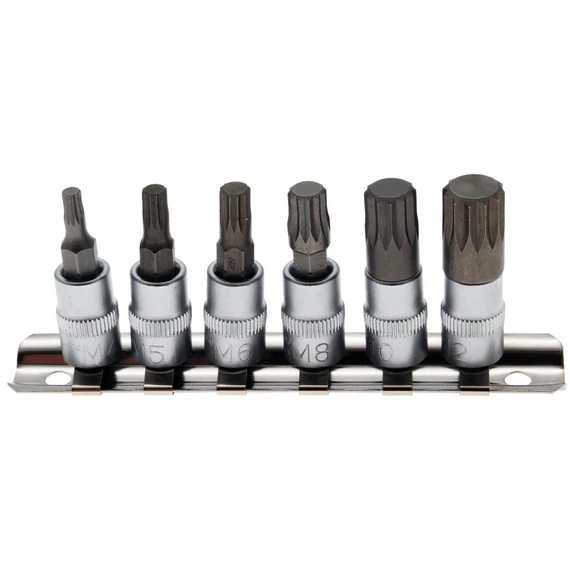 BGS-2162 Behajtófej készlet XZN 6,3mm (1/4&quot;) M4 - M12, 6 darabos