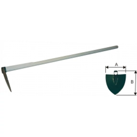 Baupro hegyes kapa, nagyméretű, fa nyél, 1200mm