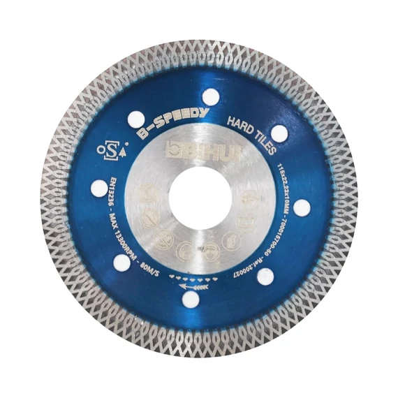 Bihui gyémánttárcsa kerámiához, erősített 1.4x10x115mm