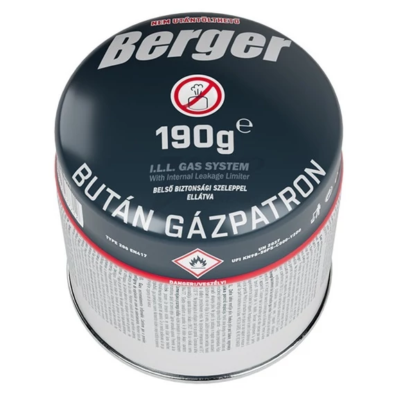 Berger ELG-101 ILL Z-GAS kemping bután gázpatron, 190g