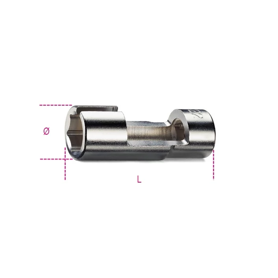 Beta 960SL 1/2”-os lambda-szonda dugókulcs, krómozott, nyitott hatlapú fej, 85 mm