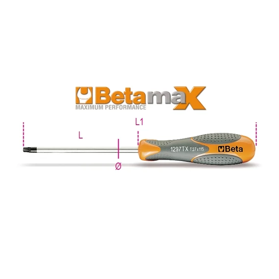 Beta 1297TX /10 imbusz csavarhúzó Torx-csavarokhoz, T10