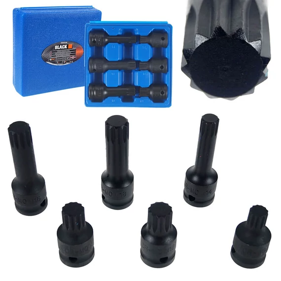 Black 13304 SPLINE dugókulcs készlet 43-76mm, 1/2&quot;, 6db-os 