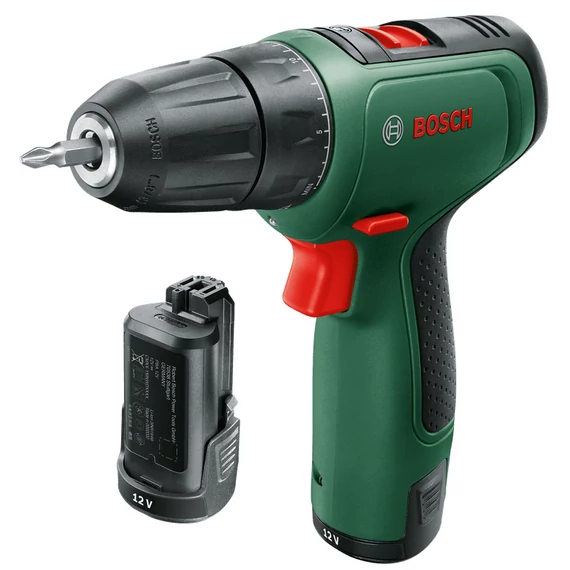 Bosch EasyDrill 1200 akkus fúrócsavarozó kofferban, 12V, 10mm (2db 1.5Ah akkuval és töltővel)