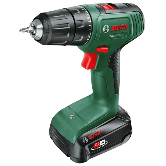 Bosch EasyDrill 18V-40 akkus fúrócsavarozó kofferban, 18V, 13mm (2Ah akkuval és töltővel)