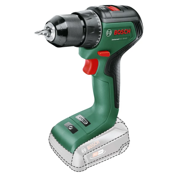Bosch Universal Drill 18V-EC akkus fúrócsavarozó, 18V, 13mm (akku és töltő nélkül)