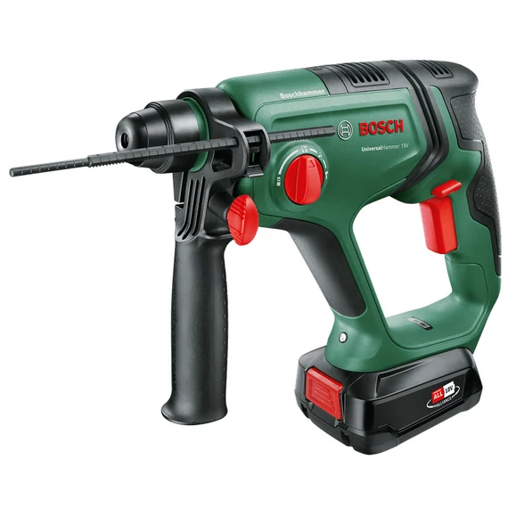Bosch Universal Hammer akkus fúrókalapács kofferban, SDS-Plus, 18V, (2.5Ah akkuval és töltővel)