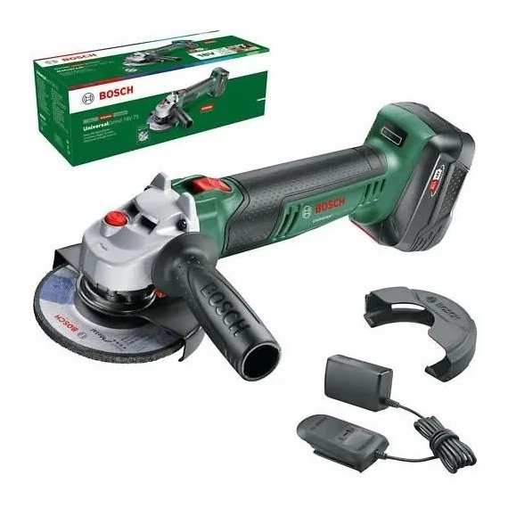 Bosch UniversalGrind 18V-75 akkus sarokcsiszoló, 18V, 125mm (4Ah akkuval és töltővel)