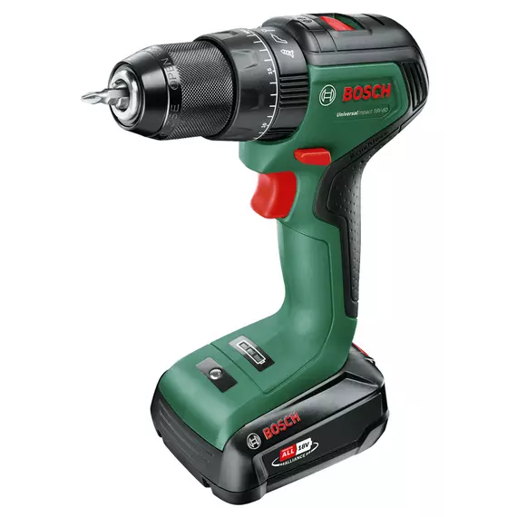 Bosch Universal Impact 18V-60 akkus ütvecsavarozó kofferban, 18V, 13mm (2Ah akkuval és töltővel)