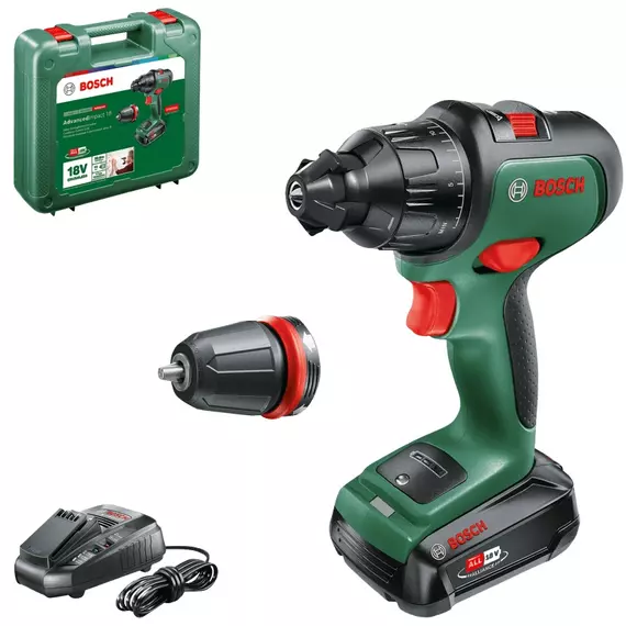 Bosch AdvancedImpact 18 akkus ütvefúró kofferben, 18V, 13mm (2.5Ah akkuval és töltővel)