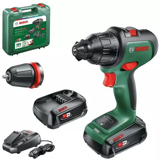 Bosch AdvancedImpact 18 akkus ütvefúró kofferben, 18V, 13mm (2x2.5Ah akkuval és töltővel)