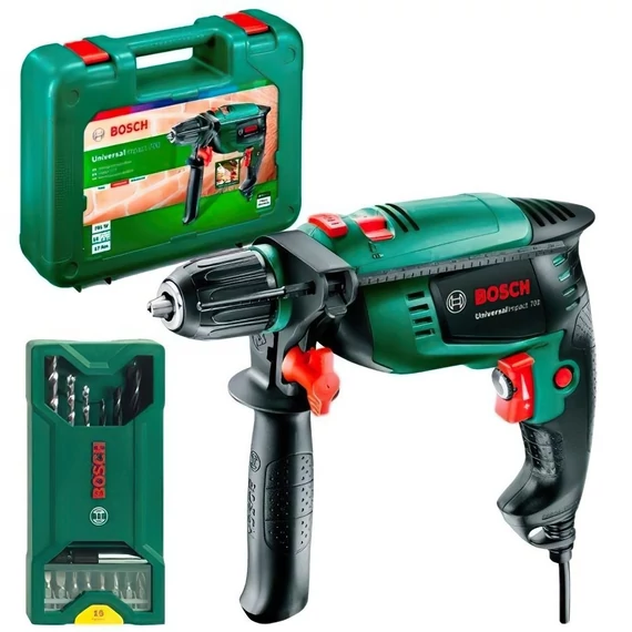 Bosch Universal Impact 700 ütvefúró kofferben tartozékokkal, 700W