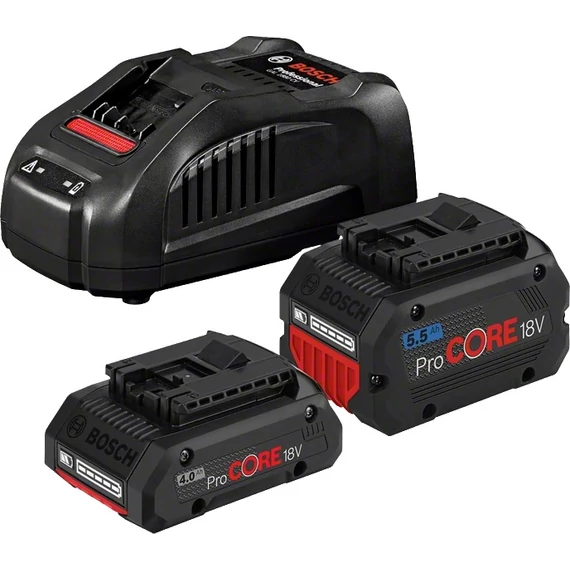 Bosch ProCore akku és töltő, 18V, 1x4Ah, 1x5.5Ah