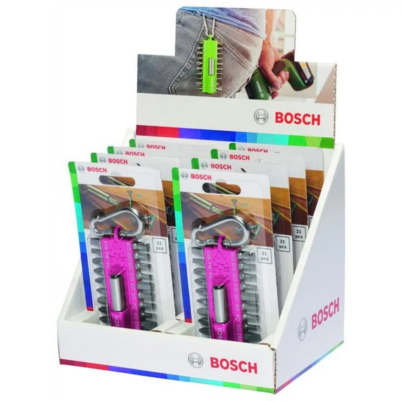 Bosch Extra Hard vegyes csavarbit készlet, 21db, rózsaszín, 8db