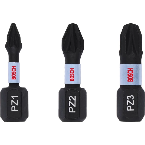Bosch Impact Control csavarbit készlet, 25mm, PZ1-PZ3, 3db