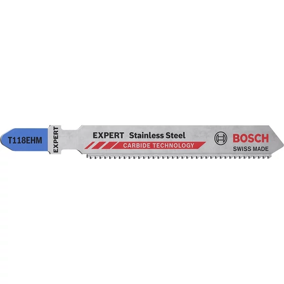 Bosch Expert T118EHM Stainless Steel dekopírfűrészlap, T-befogás, 83mm, 3db