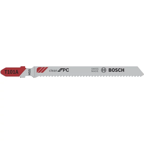 Bosch T101A Clean for PC dekopírfűrészlap, T-befogás, 100mm, 5db