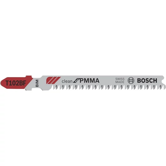 Bosch T102BF Clean for PMMA dekopírfűrészlap, T-befogás, 92mm, 5db