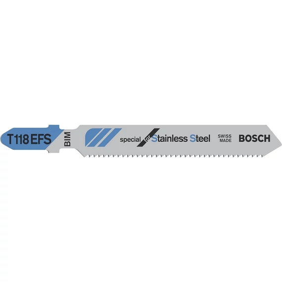 Bosch T118EFS Basic for Stainless Steel dekopírfűrészlap, T-befogás, 83mm, 3db