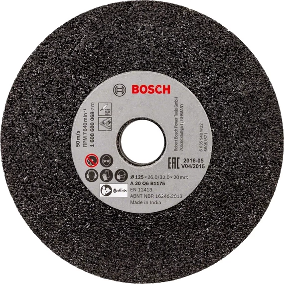 Bosch csiszolókorong egyenescsiszolóhoz, 125x26-32mm, 20mm, P20