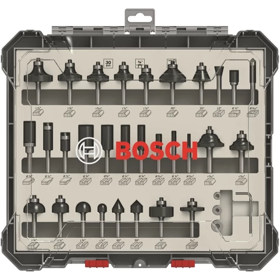 Bosch él- és profilmaró készlet, 1/4&quot;, 30db