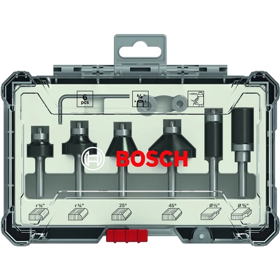 Bosch él- és profilmaró készlet, 1/4&quot;, 6db