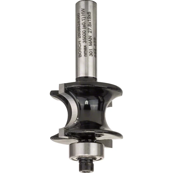 Bosch Standard for Wood félpálcatag maró, 8x27.8x18.6mm, R6mm