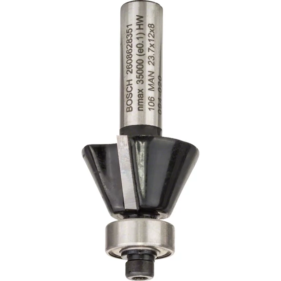 Bosch Standard for Wood kúpos él-, színelő maró, 8x23.7x11.7mm, 25°