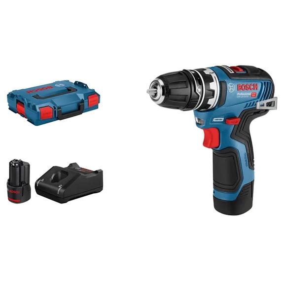 Bosch GSR 12V-35 FC akkus fúrócsavarozó, 12V, 10mm (2db 3Ah akkuval és töltővel)